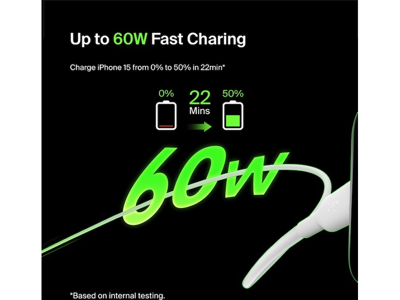 Belkin USB-C kabel 1m (hvit) USB-kabler