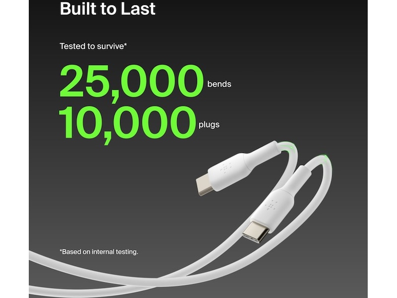 Belkin USB-C kabel 1m (hvit) USB-kabler