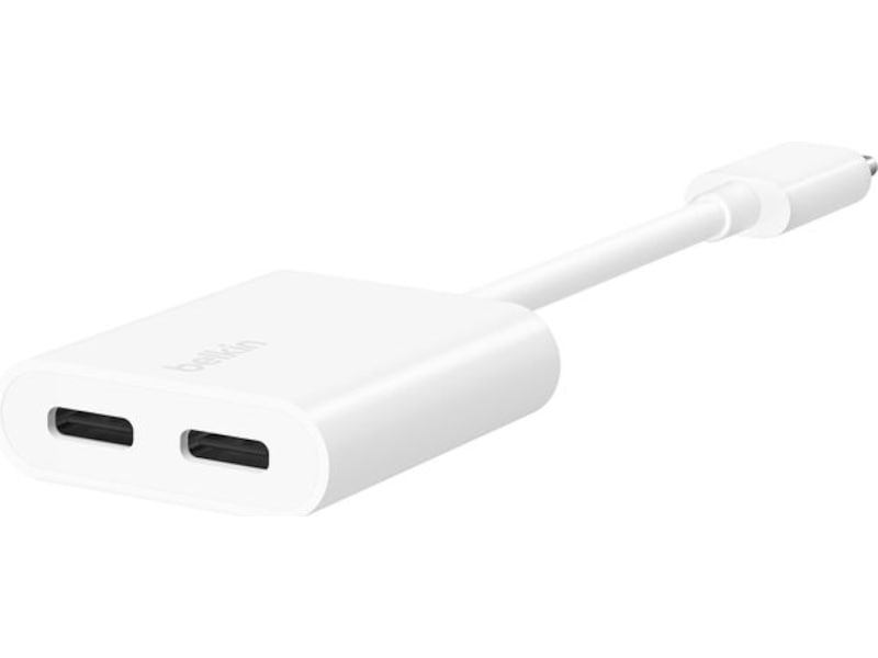 Belkin USB-C Audio + Charge Adapter (hvit) Kabeladaptere & overganger