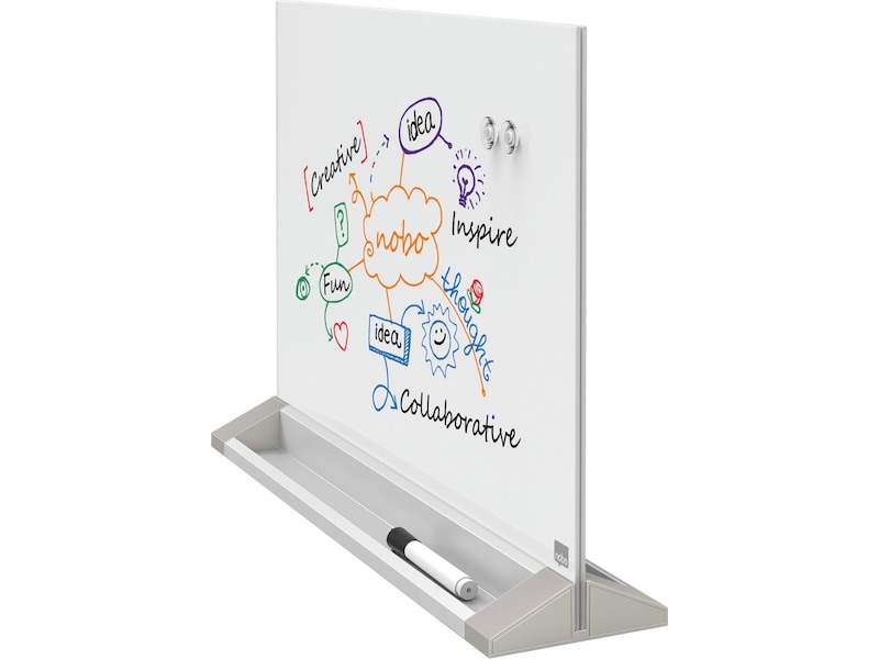 Nobo tosidig skrivebordstavle i glass - 60x45 cm Tilbehør til arbeidssteder og avlukker