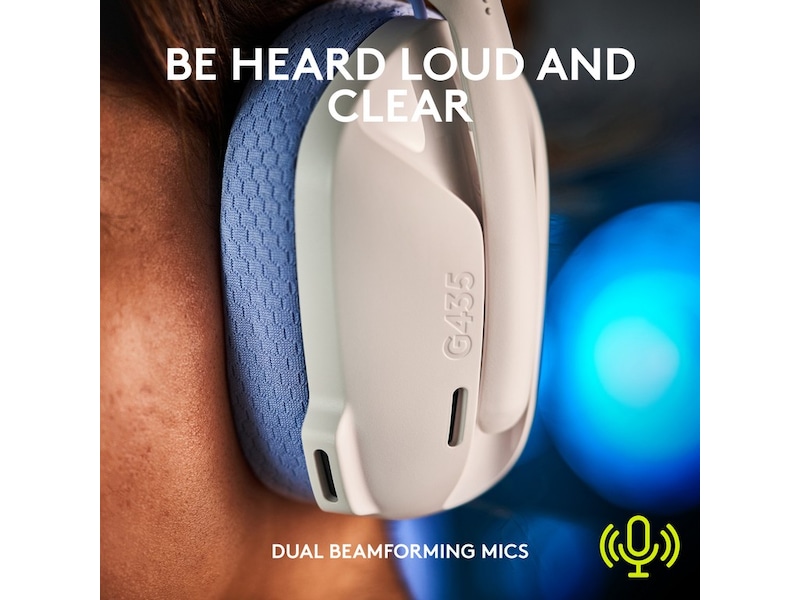 Logitech G435 LIGHTSPEED Trådløst Gaming Headset (hvit/blå) Gamingheadset