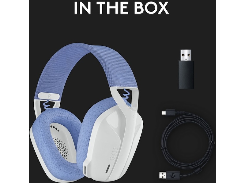 Logitech G435 LIGHTSPEED Trådløst Gaming Headset (hvit/blå) Gamingheadset