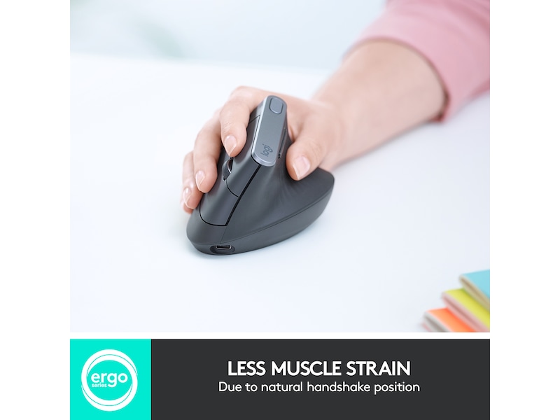 Logitech MX Vertical Trådløs BluetoothMus Ergonomi