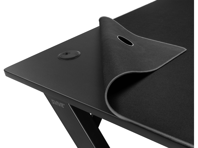 Svive Cygnus Gaming Desk matt sort med grå sømmer Gamingdesk