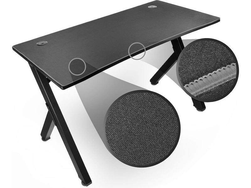 Svive Cygnus Gaming Desk matt sort med grå sømmer Gamingdesk