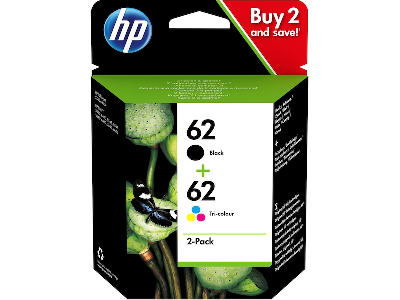 HP Blekk 62 Sort/Tri-Color Blekkpatroner