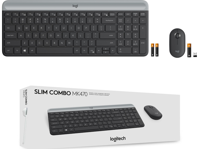 Logitech MK470 Slim Trådløs Kombo Mus & tastatur -kombipakker