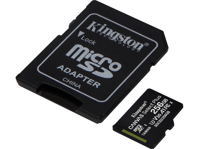 Kingston Canvas Select Plus microSD 256GB Minnekort til foto & video