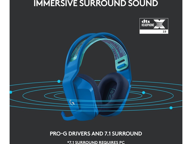 Logitech G733 LIGHTSPEED Trådløst Gaming Headset (blå) Gamingheadset