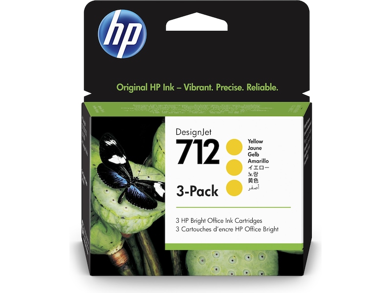 HP blekk 712 3-pack Gul Blekkpatroner