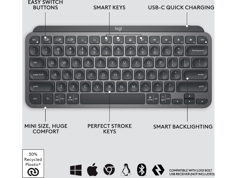 Logitech MX Keys Mini - GRAPHITE Tastatur