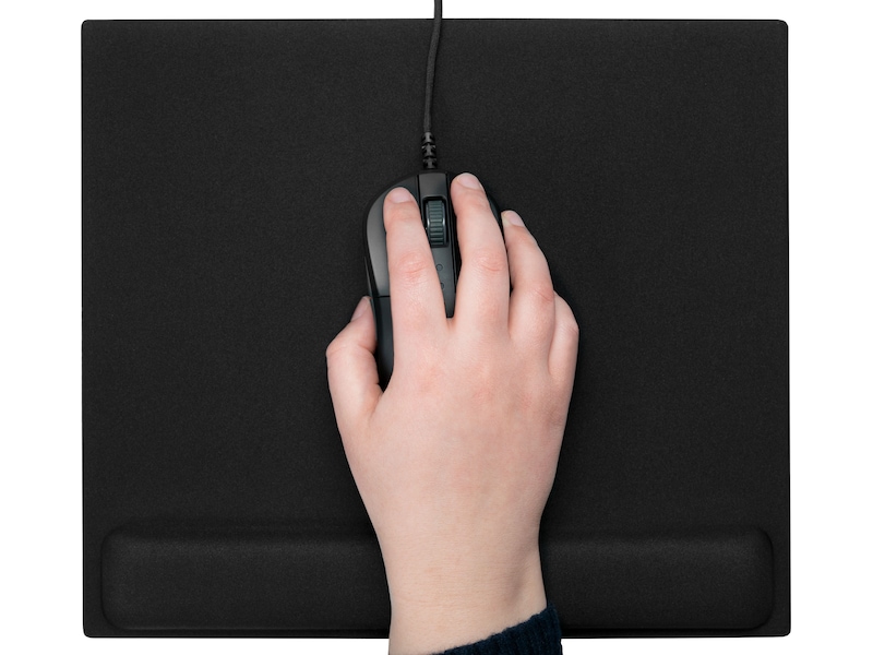 iiglo musematte med håndleddsstøtte (sort) Musematte