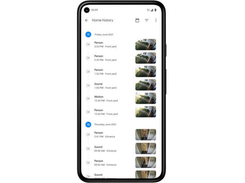 Google Nest Kamera -utendørs/innendørs, batteri (hvit) Overvåkningskameraer