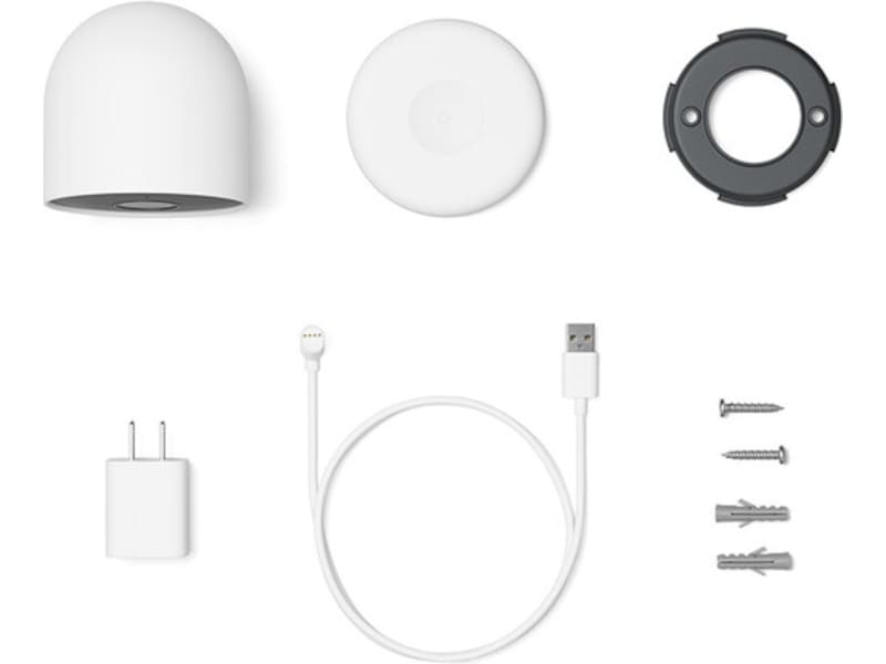 Google Nest Kamera -utendørs/innendørs, batteri (hvit) Overvåkningskameraer