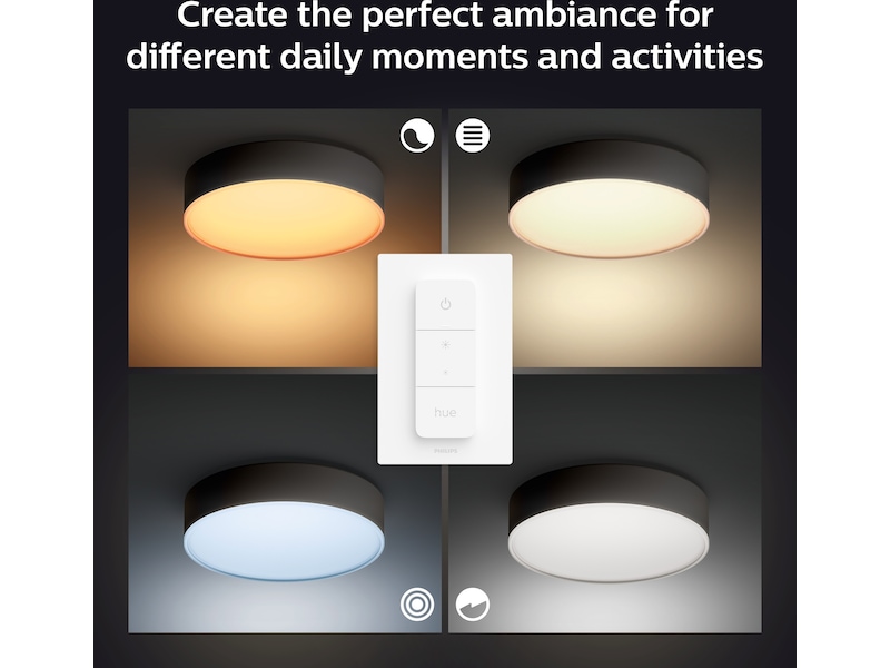 Philips Hue Enrave, medium taklampe (sort) Taklampe