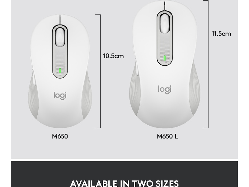 Logitech Signature M650 Large trådløs mus Offwhite Mus