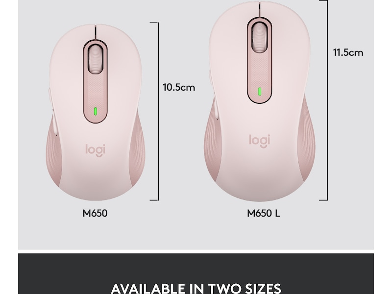Logitech Signature M650 Large trådløs mus Rosa Mus