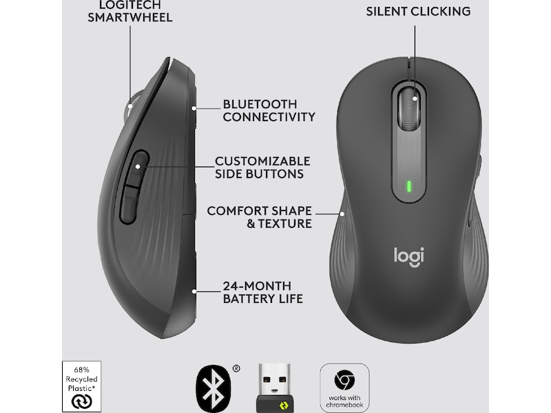 Logitech Signature M650 Large trådløs mus (grafittgrå) Mus