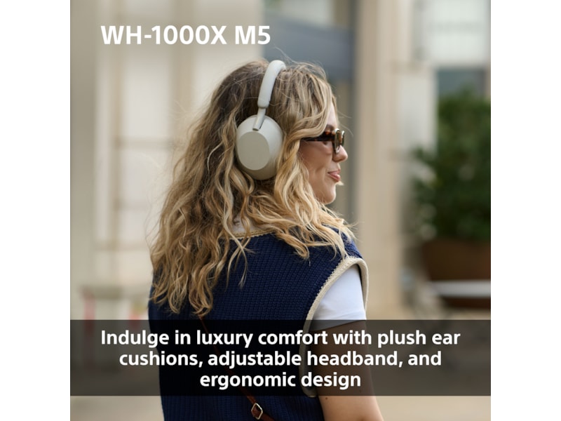 Sony WH-1000XM5 trådløse hodetelefoner, Over-Ear (sølv) Hodetelefoner