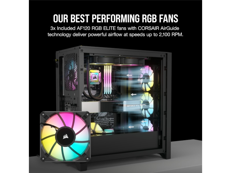 Corsair iCUE 4000D RGB Airflow Mid-Tower (sort) Midi tower