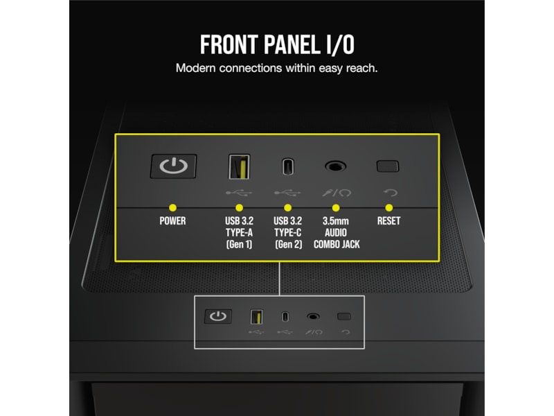 Corsair iCUE 4000D RGB Airflow Mid-Tower (sort) Midi tower