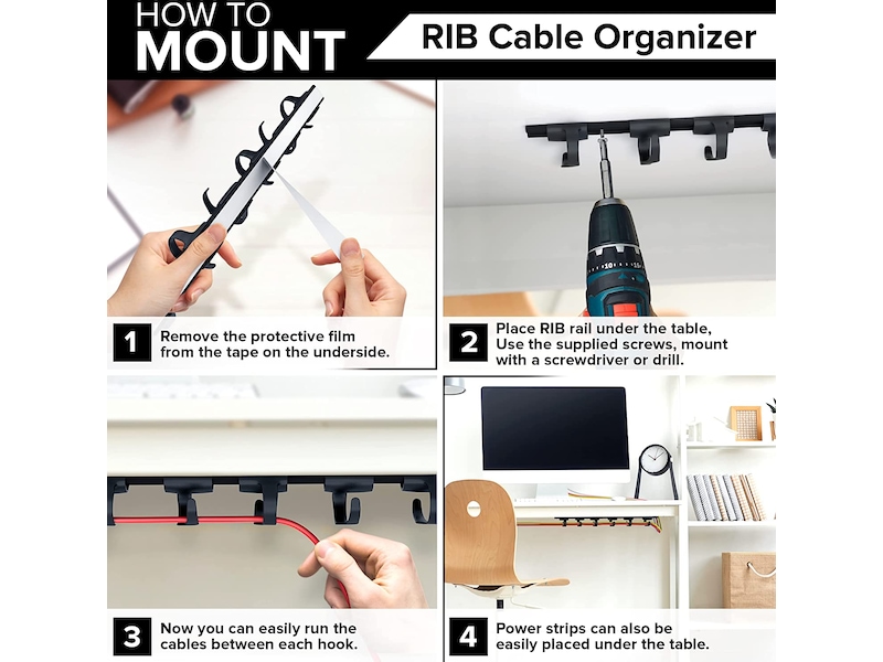 Kenson RIB kabelholder 38 cm (3 pk) Tilbehør til arbeidssteder og avlukker