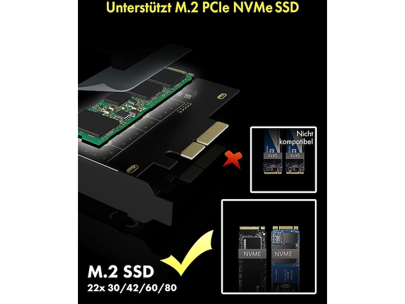 ICY BOX PCIe Extension Card med heat sink Tilbehør