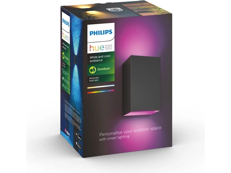 Philips Hue Resonate WACA Vegglampe 2x8 (sort) Vegglampe