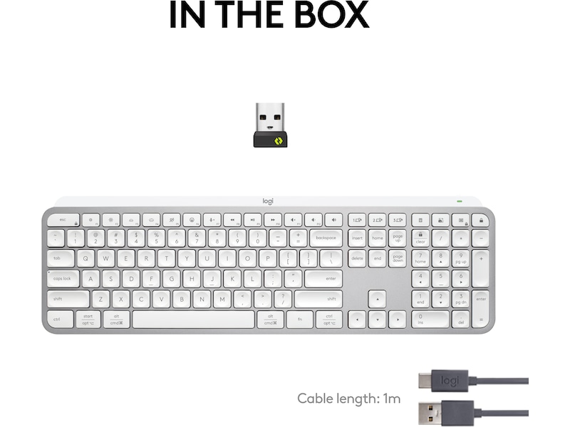 Logitech MX Keys S trådløst tastatur (pale grey) Tastatur
