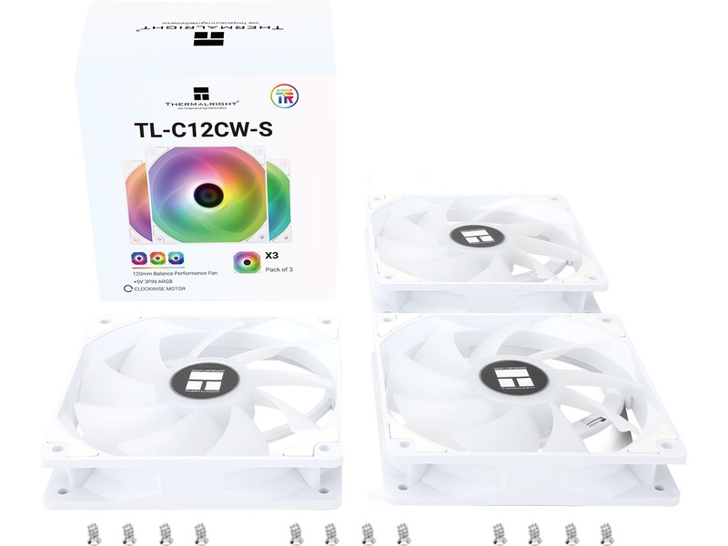 Thermalright TL-C12CW-S ARGB 120mm Vifte 3-Pack (hvit) Vifter