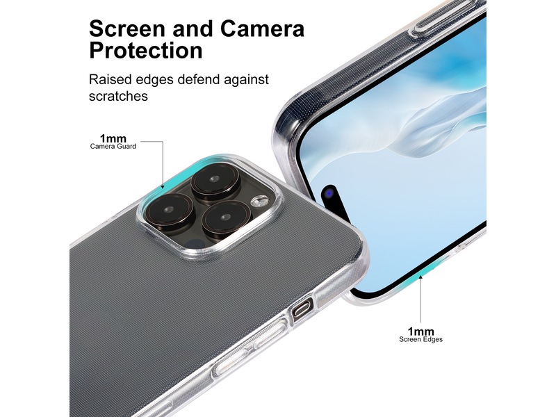 iiglo iPhone 15 Pro Max Silikondeksel (gjennomsiktig) Mobildeksel