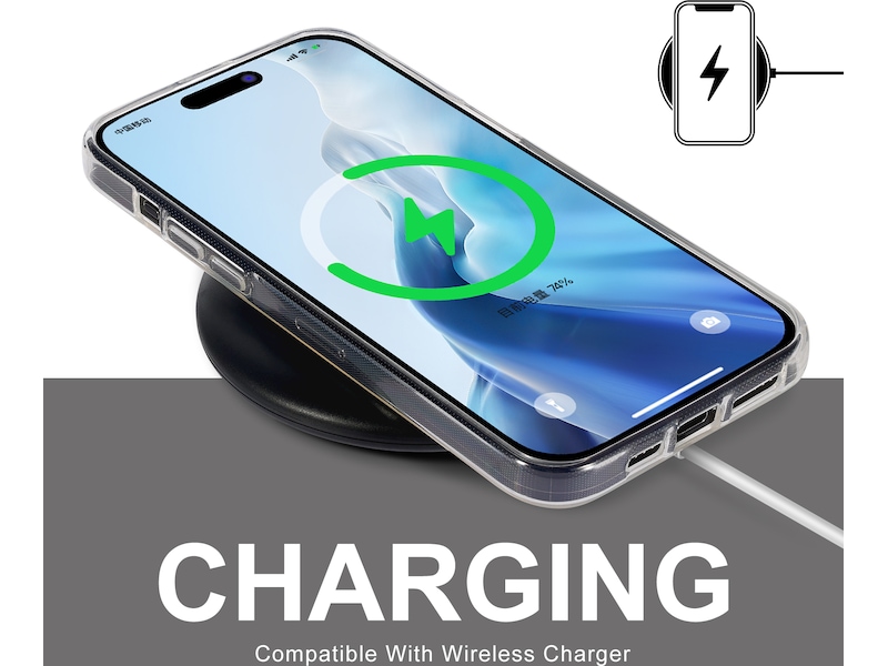 iiglo iPhone 15 Pro Max Silikondeksel (gjennomsiktig) Mobildeksel