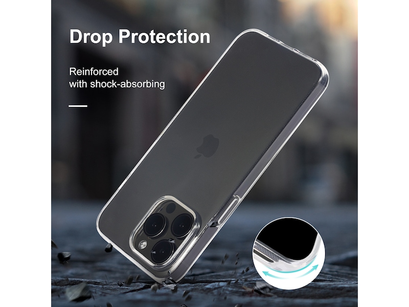 iiglo iPhone 15 Pro Max Silikondeksel (gjennomsiktig) Mobildeksel