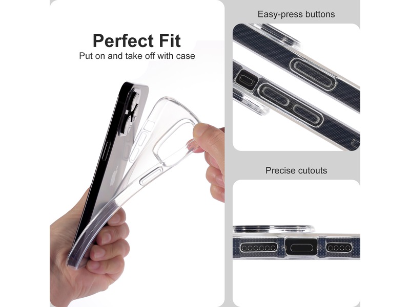 iiglo iPhone 15 Pro Max Silikondeksel (gjennomsiktig) Mobildeksel