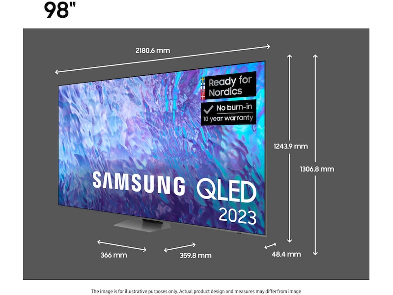 Samsung 98" Q80 QLED 4K TV TQ98Q80C Over 80 tommer TV