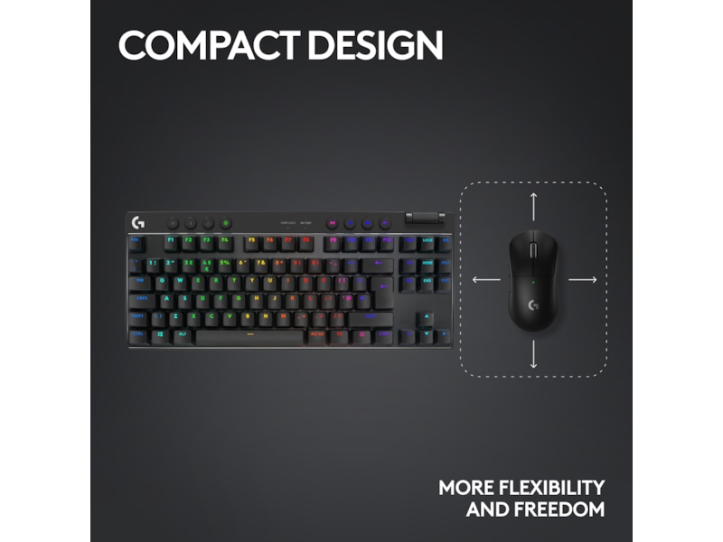 Logitech G Pro X TKL Lightspeed Trådløst Gamingtastatur (sort) Gamingtastatur