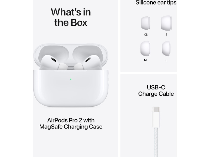 Apple AirPods Pro 2 trådløse ørepropper, In-Ear (hvit) Ørepropper