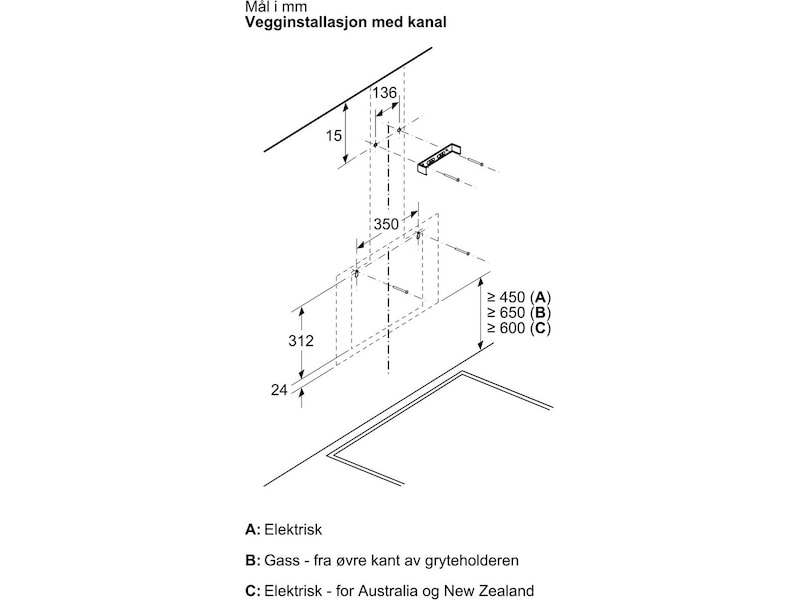 Siemens iQ100 LC85KDK60 Ventilator (sort) Veggmontert Kjøkkenvifte
