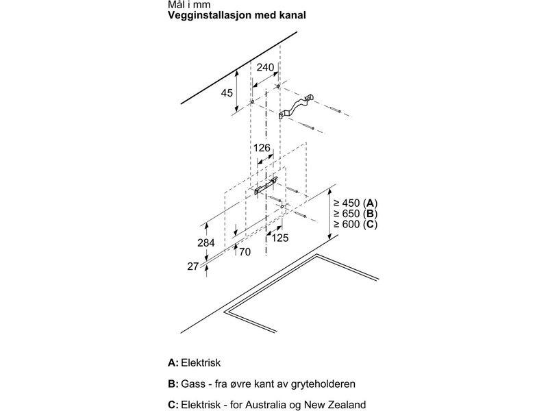 Siemens iQ300 LC87KFN60 Ventilator (sort) Veggmontert Kjøkkenvifte
