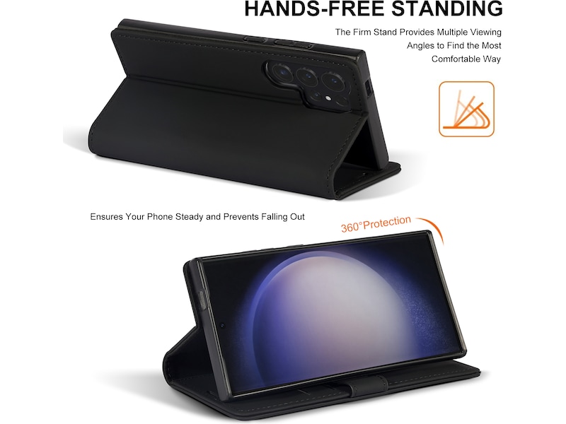 iiglo Galaxy S24 Ultra Lommebokdeksel (sort) Mobildeksel