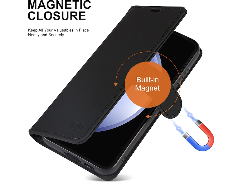 iiglo Galaxy S23 FE Lommebokdeksel (sort) Mobildeksel