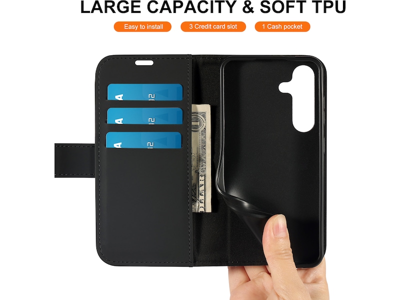 iiglo Galaxy S24 Lommebokdeksel (sort) Mobildeksel