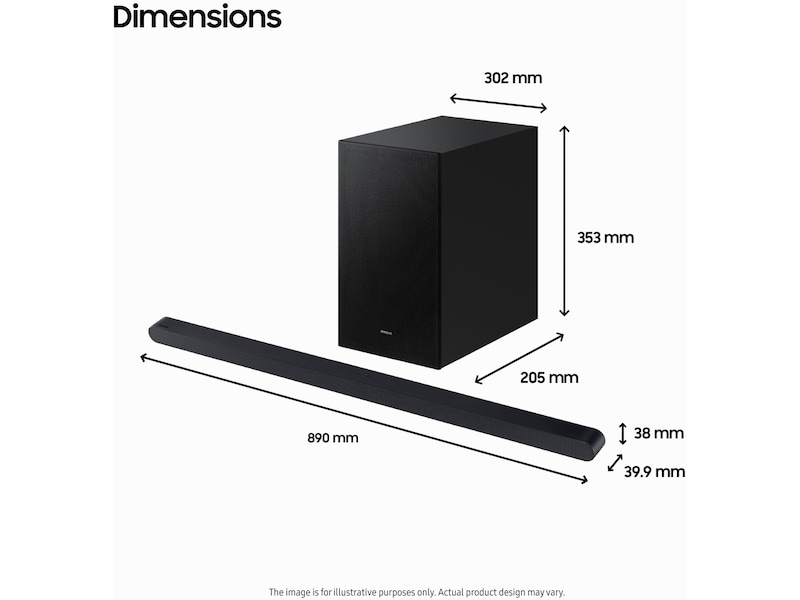 Samsung HW-S710D soundbar med subwoofer (sort) Lydplanker