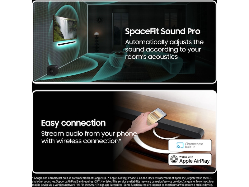 Samsung HW-S810D soundbar med subwoofer (sort) Lydplanker