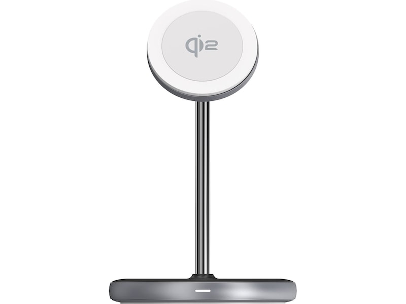 Andersson 2-i-1 Qi2 20W Trådløs ladestasjon (sølv) Trådløs lader