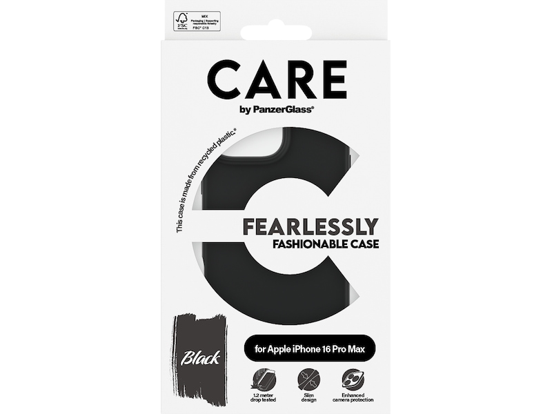 PanzerGlass CARE iPhone 16 Pro Max Fashion deksel (sort) Mobildeksel