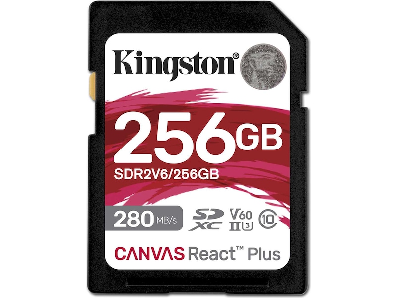 Kingston Canvas React Plus V60 256GB Minnekort til foto & video