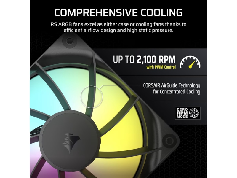Corsair RS120 ARGB Vifte (sort) Vifter