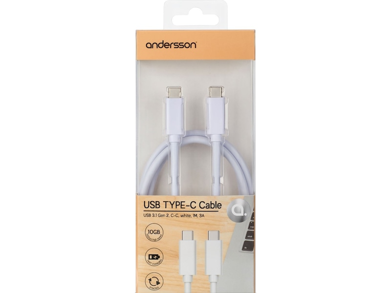 Andersson USB-C kabel 1 m (hvit) USB-kabler