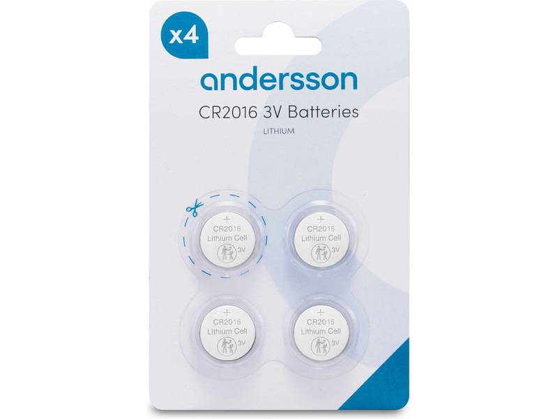 Andersson CR2016 Litiumbatteri, 4-pk Batterier til generell bruk